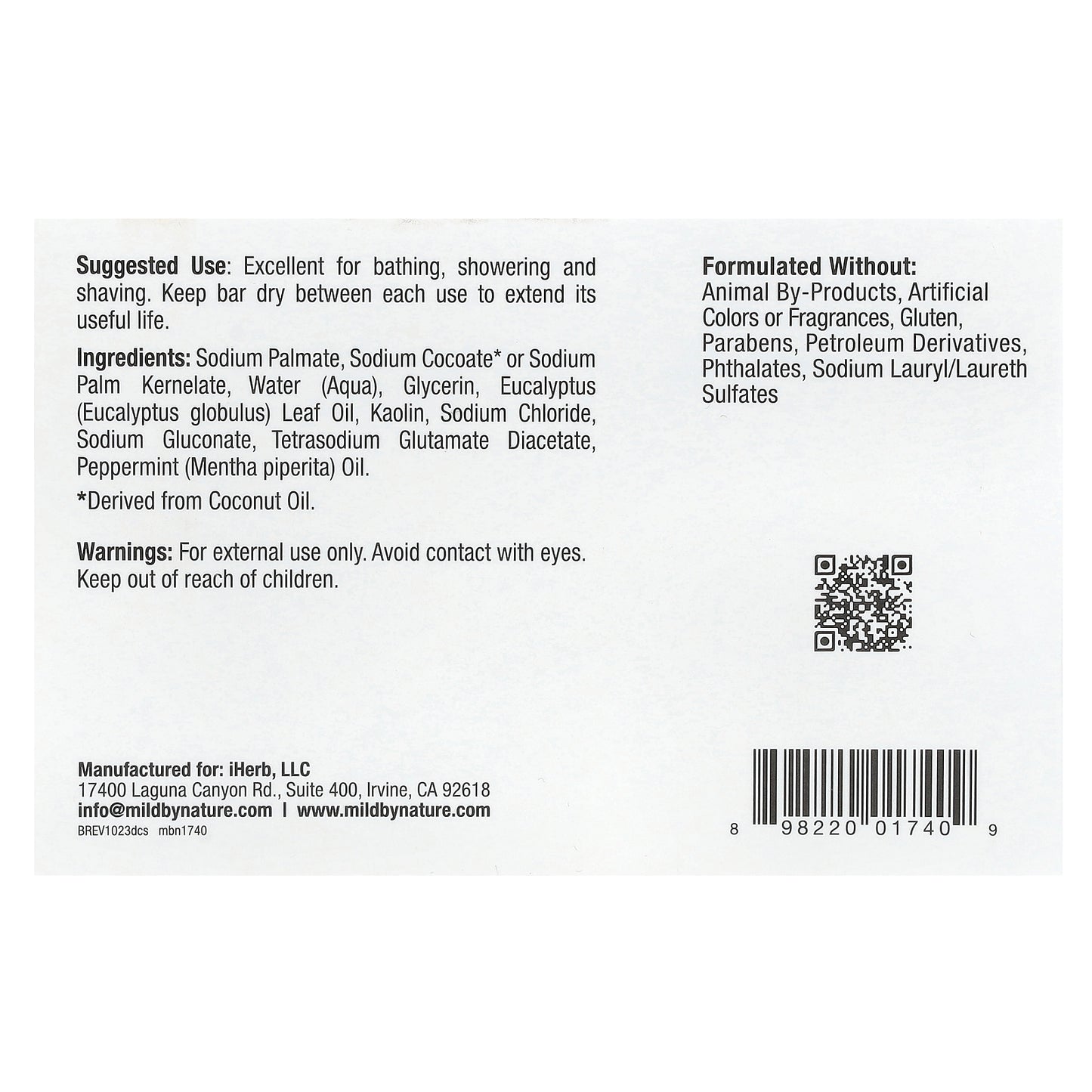 Mild By Nature, Detoxifying Clay Bar Soap, 5 oz (141 g)