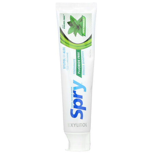 Xlear, Natural Spry, Fluoride Free Toothpaste, Spearmint, 5 oz (141 g)