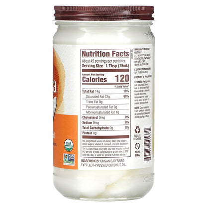 Nutiva, Organic Coconut Oil, 23 fl oz (680 ml)