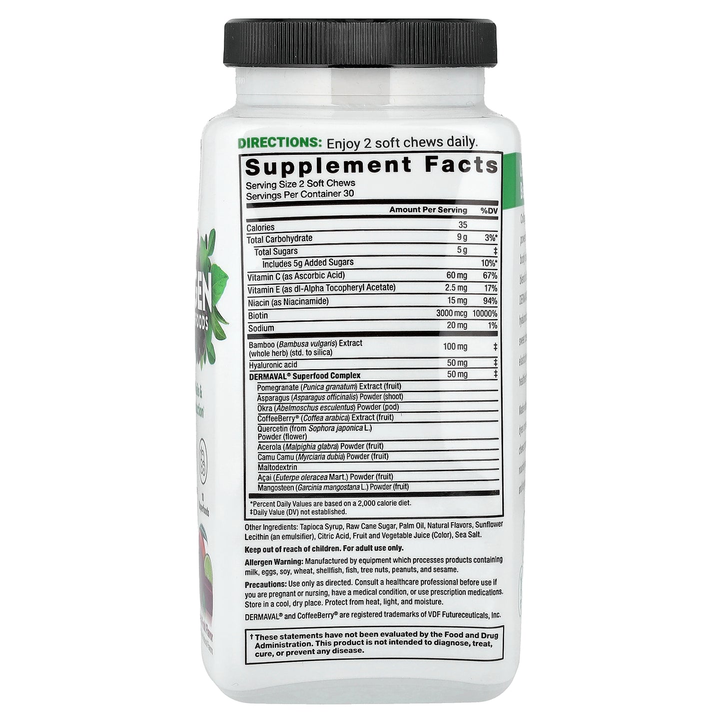 Force Factor, Collagen Boosting Superfoods, Tropical Fruit, 60 Soft Chews