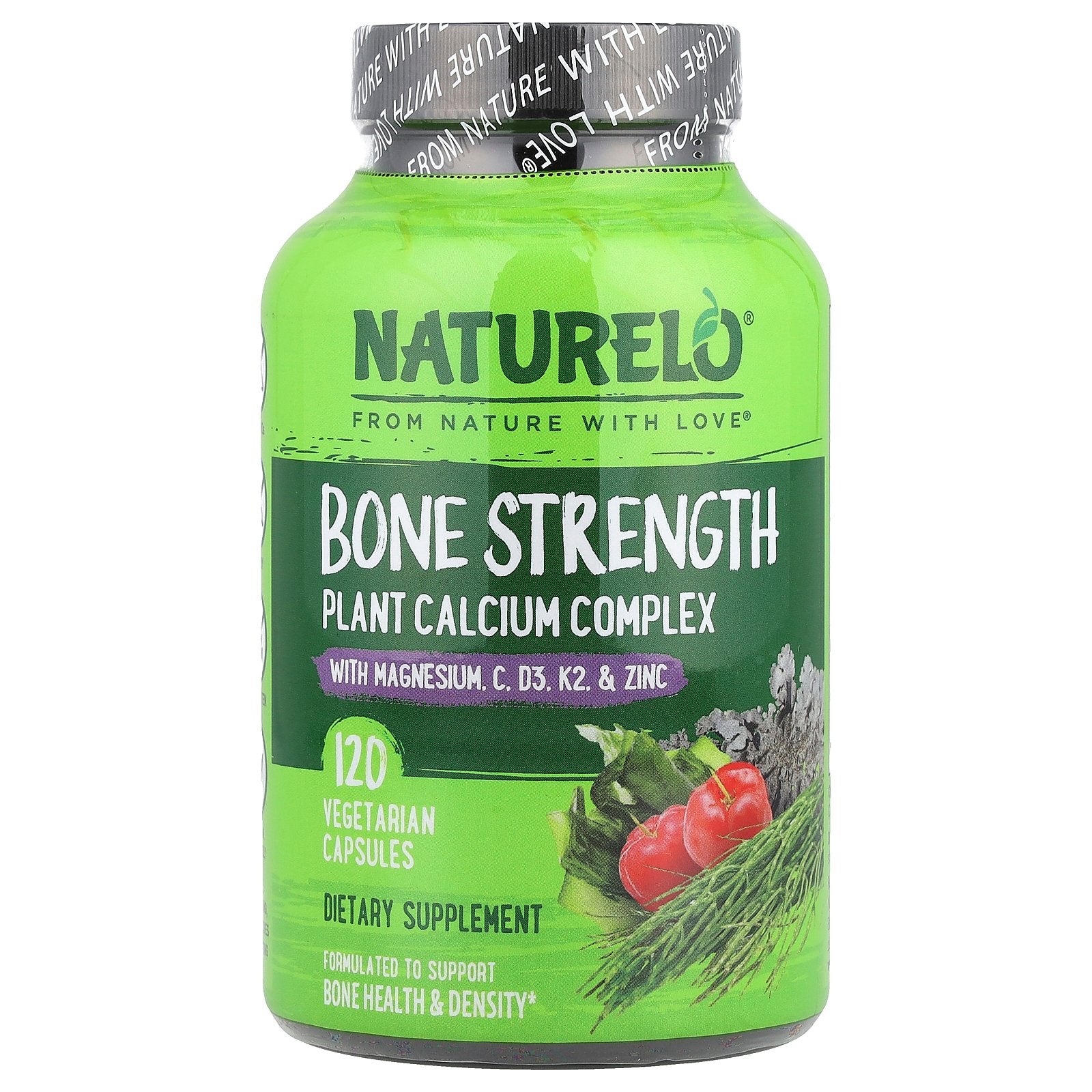 NATURELO, Bone Strength, Plant Calcium Complex, 120 Vegetarian Capsules