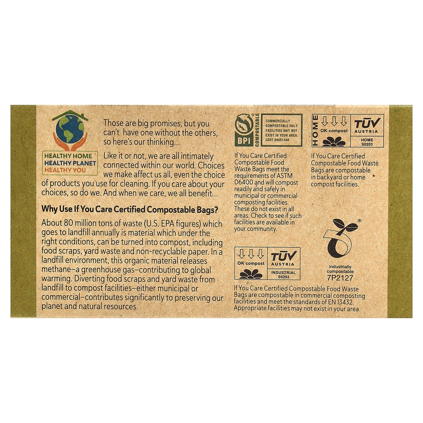 If You Care, Food Waste Bags, 3 Gallon, 30 Bags