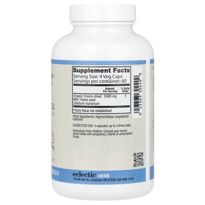 Eclectic Herb, Milk Thistle, 240 Veg Caps (600 mg per Cap)