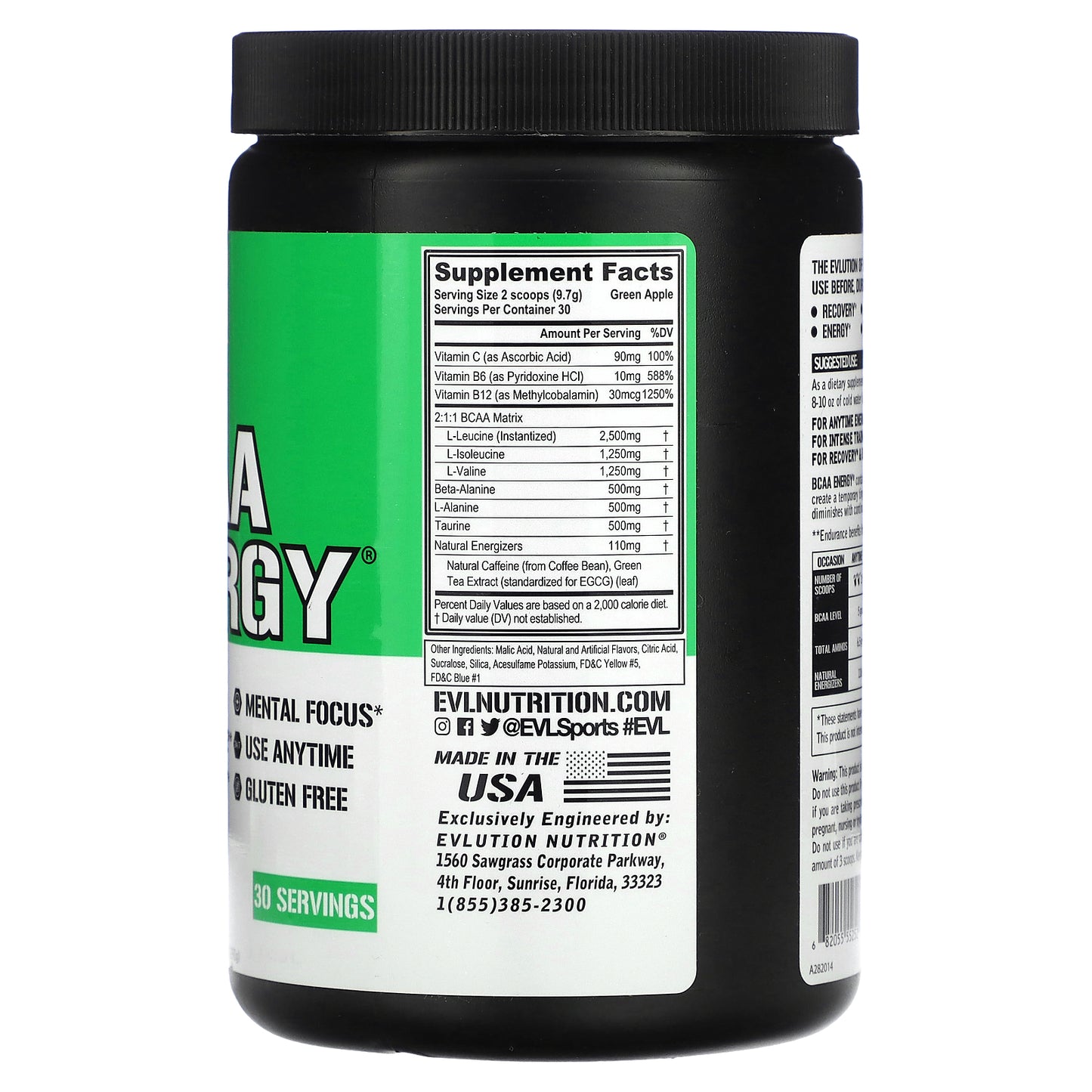 EVLution Nutrition, BCAA Energy, Green Apple, 10.26 oz (291 g)