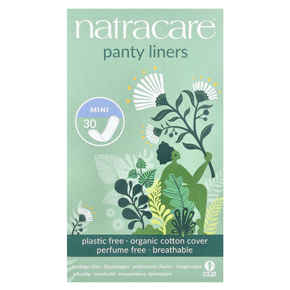 Natracare, Panty Liners, Organic Cotton Cover, Mini, 30 Liners