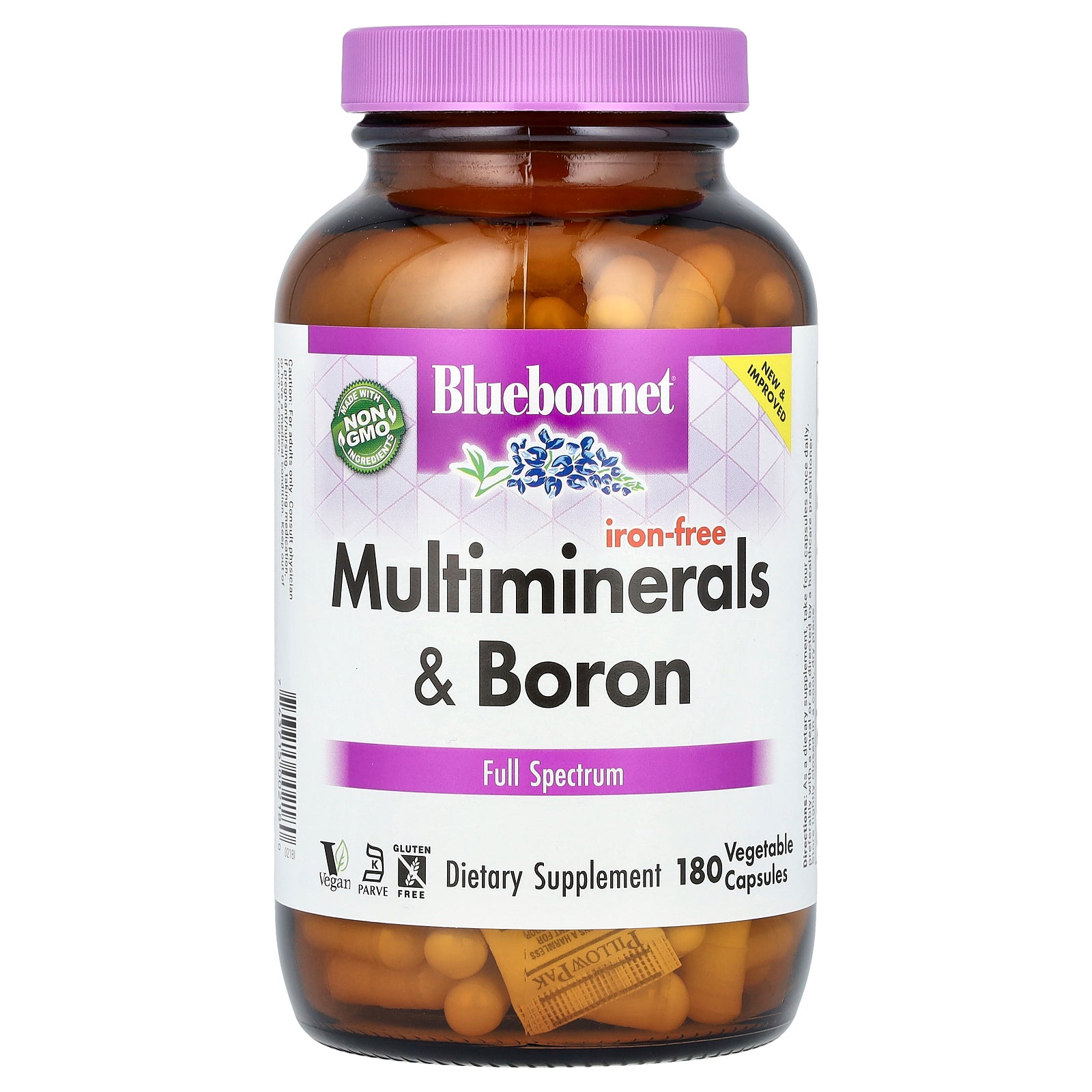 Bluebonnet Nutrition, Multiminerals & Boron, Iron-Free, 180 Vegetable Capsules