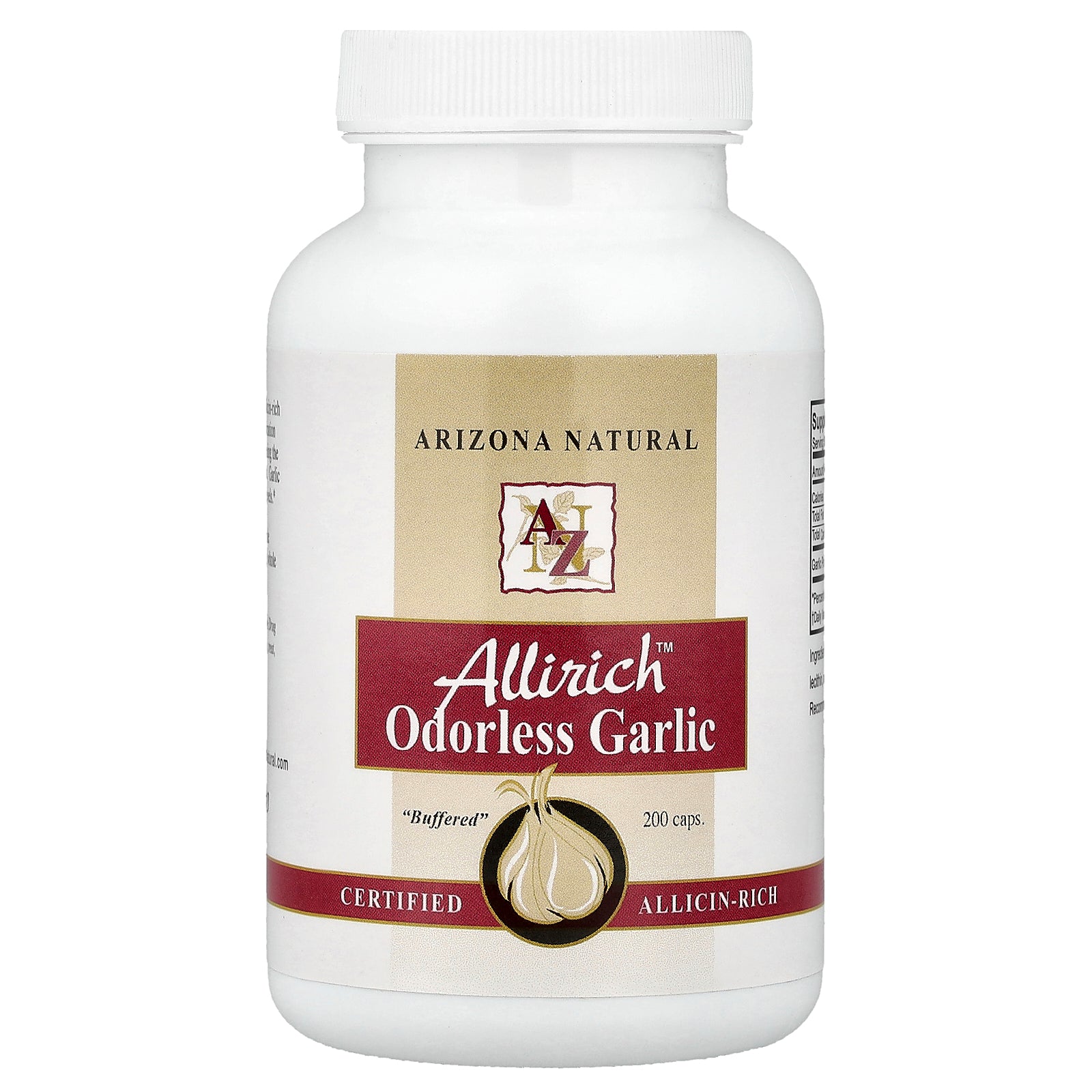 Arizona Natural, Allirich™ Odorless Garlic, 200 Caps (170 mg per Capsule)