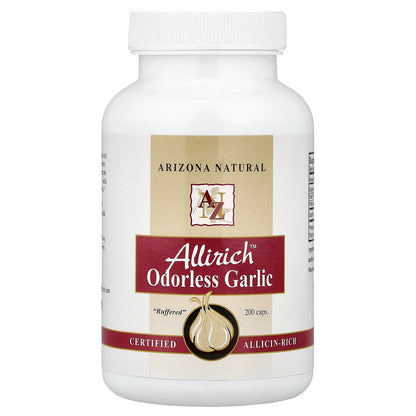 Arizona Natural, Allirich™ Odorless Garlic, 200 Caps (170 mg per Capsule)
