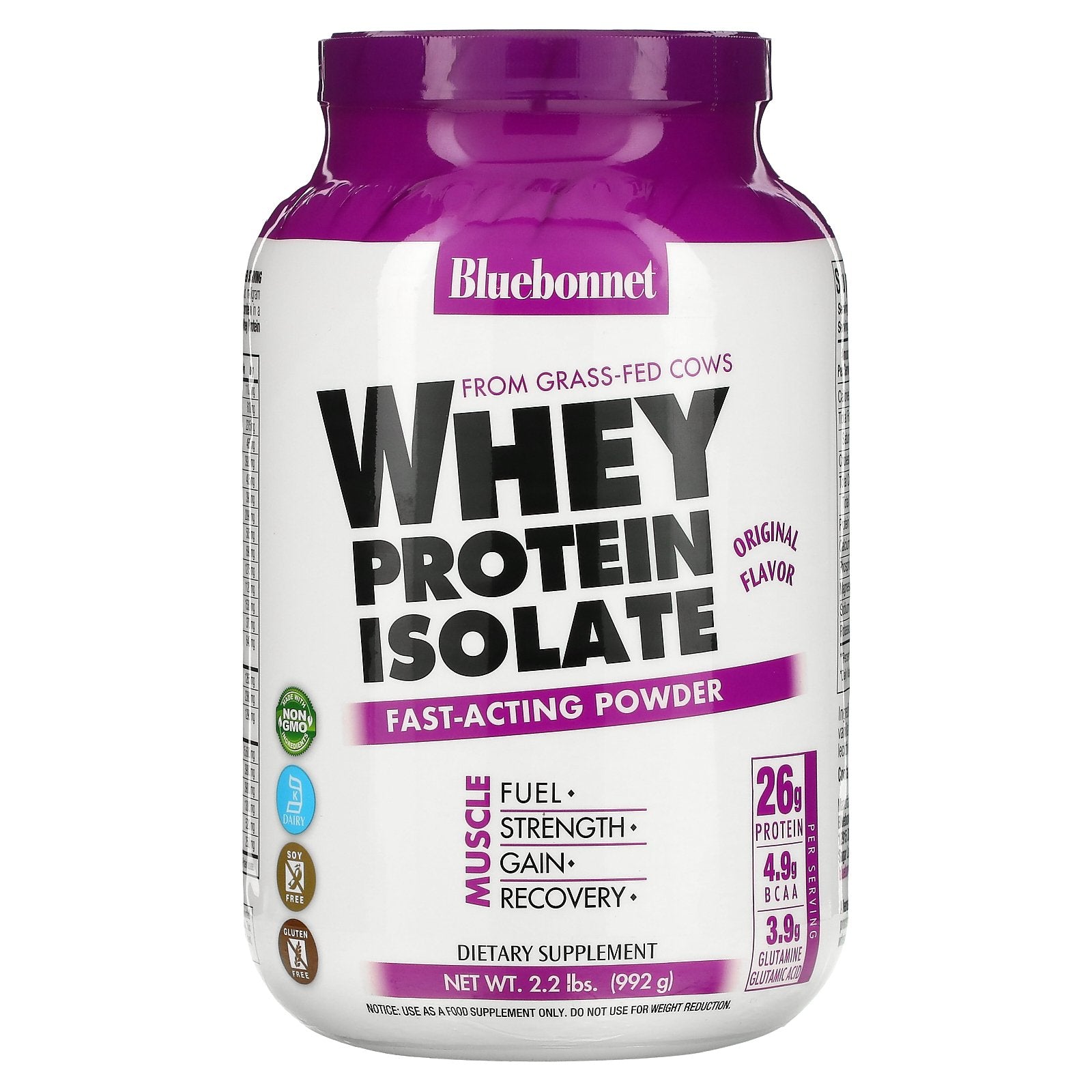 Bluebonnet Nutrition, Whey Protein Isolate, Original, 2.2 lbs (992 g)