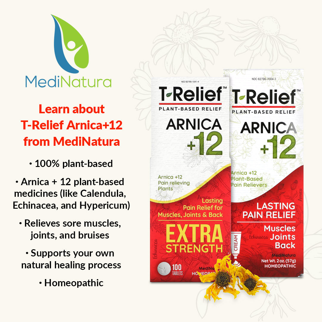 MediNatura, T-Relief™, Arnica +12, Plant-Based Relief Cream, 2 oz (57 g)