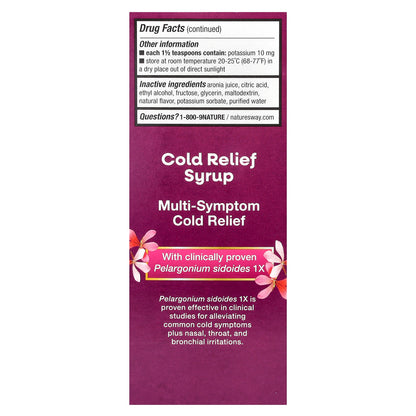 Nature's Way, Umcka, Cold Relief Syrup, Ages 1+, Cherry, 4 fl oz (120 ml)