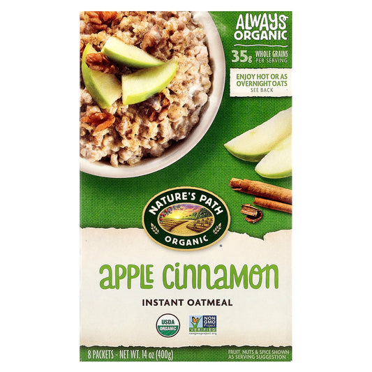 Nature's Path, Organic Instant Oatmeal, Apple Cinnamon, 8 Packets, 14 oz (400 g)