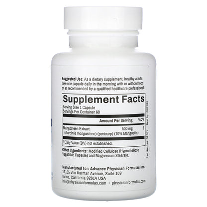 Advance Physician Formulas, Mangosteen, 500 mg, 60 Capsules