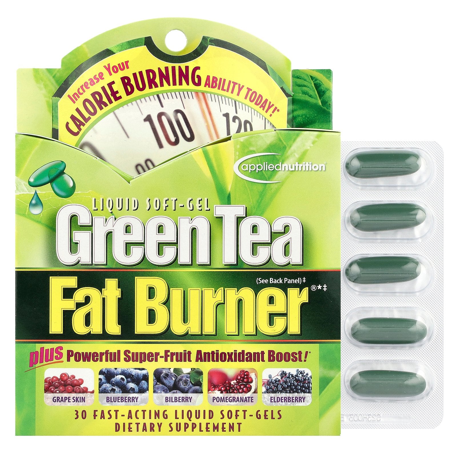 Applied Nutrition, Green Tea Fat Burner®, 30 Fast-Acting Liquid Soft-Gels