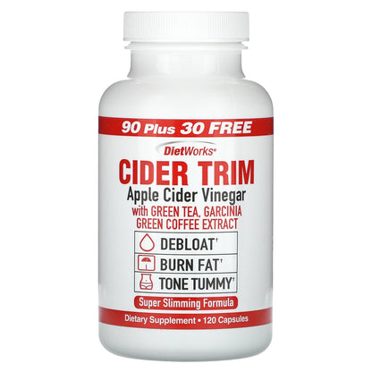 DietWorks, Cider Trim, Apple Cider Vinegar, 120 Capsules