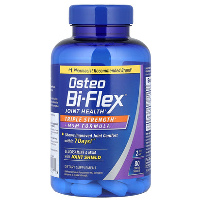 Osteo Bi-Flex, Joint Health, Triple Strength + MSM Formula, 80 Coated Tablets