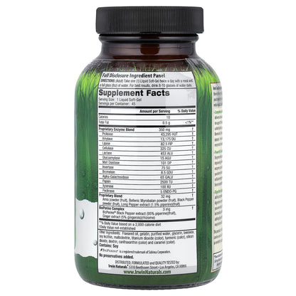Irwin Naturals, Anti-Gas Digestive Enzymes™, 45 Liquid Soft-Gels