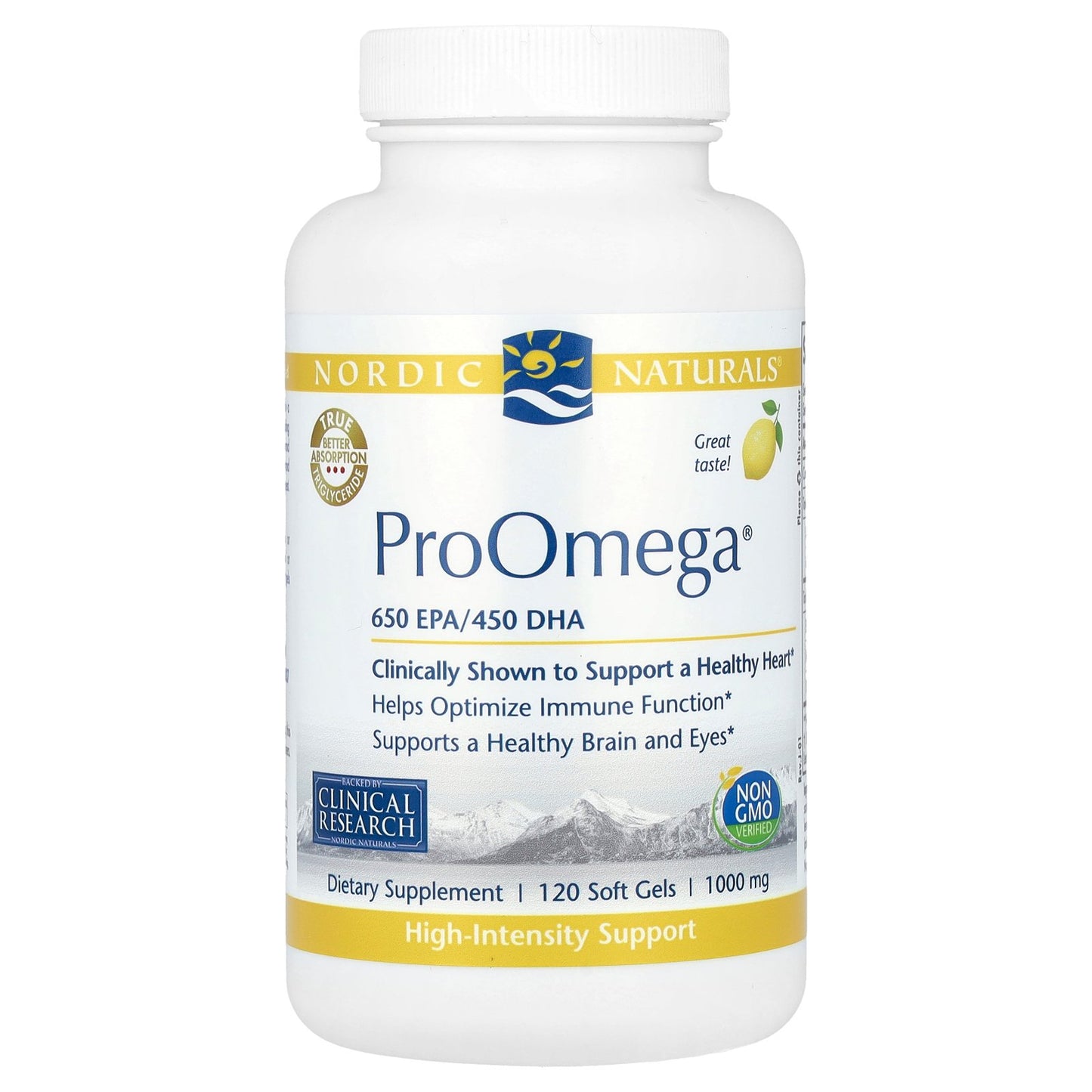 Nordic Naturals, ProOmega®, Lemon, 1,000 mg, 120 Soft Gels (500 mg per Soft Gel)