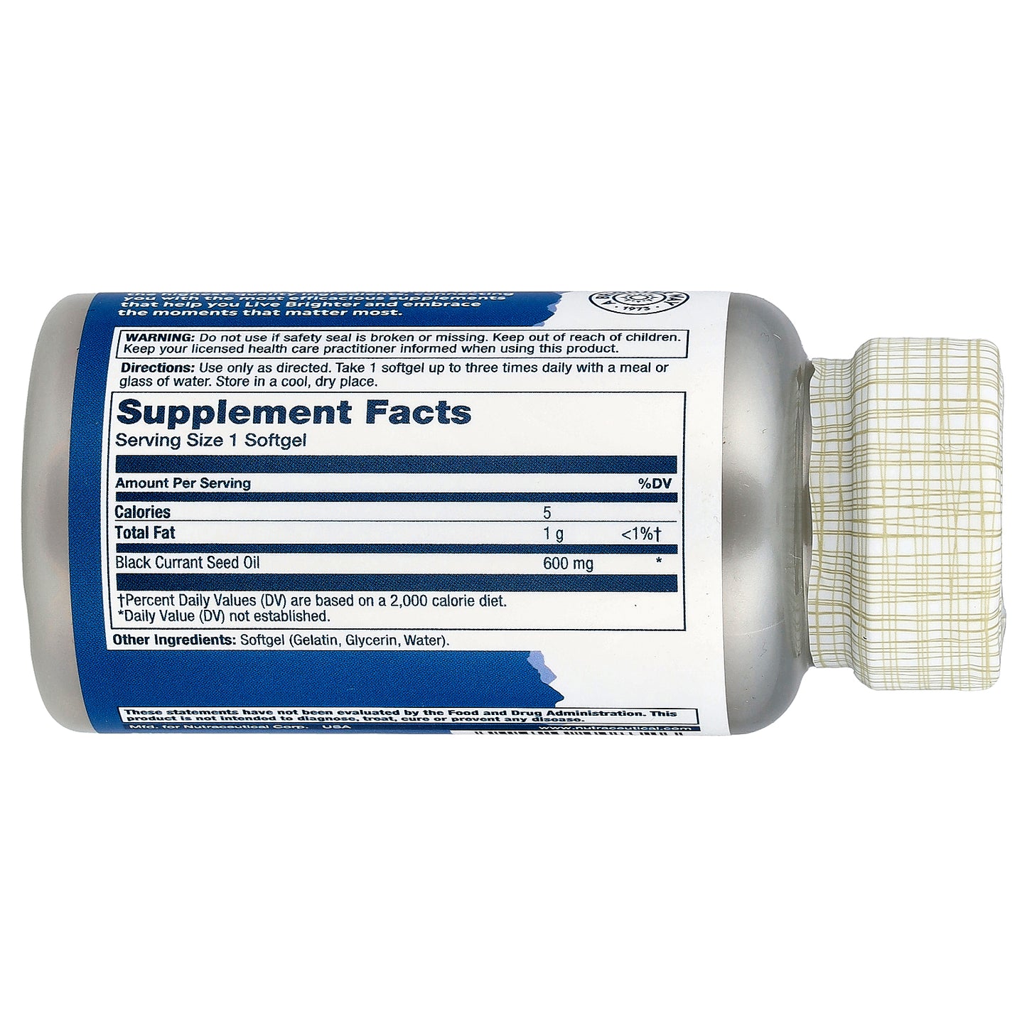 Solaray, Black Currant Seed Oil, 600 mg, 90 Softgels