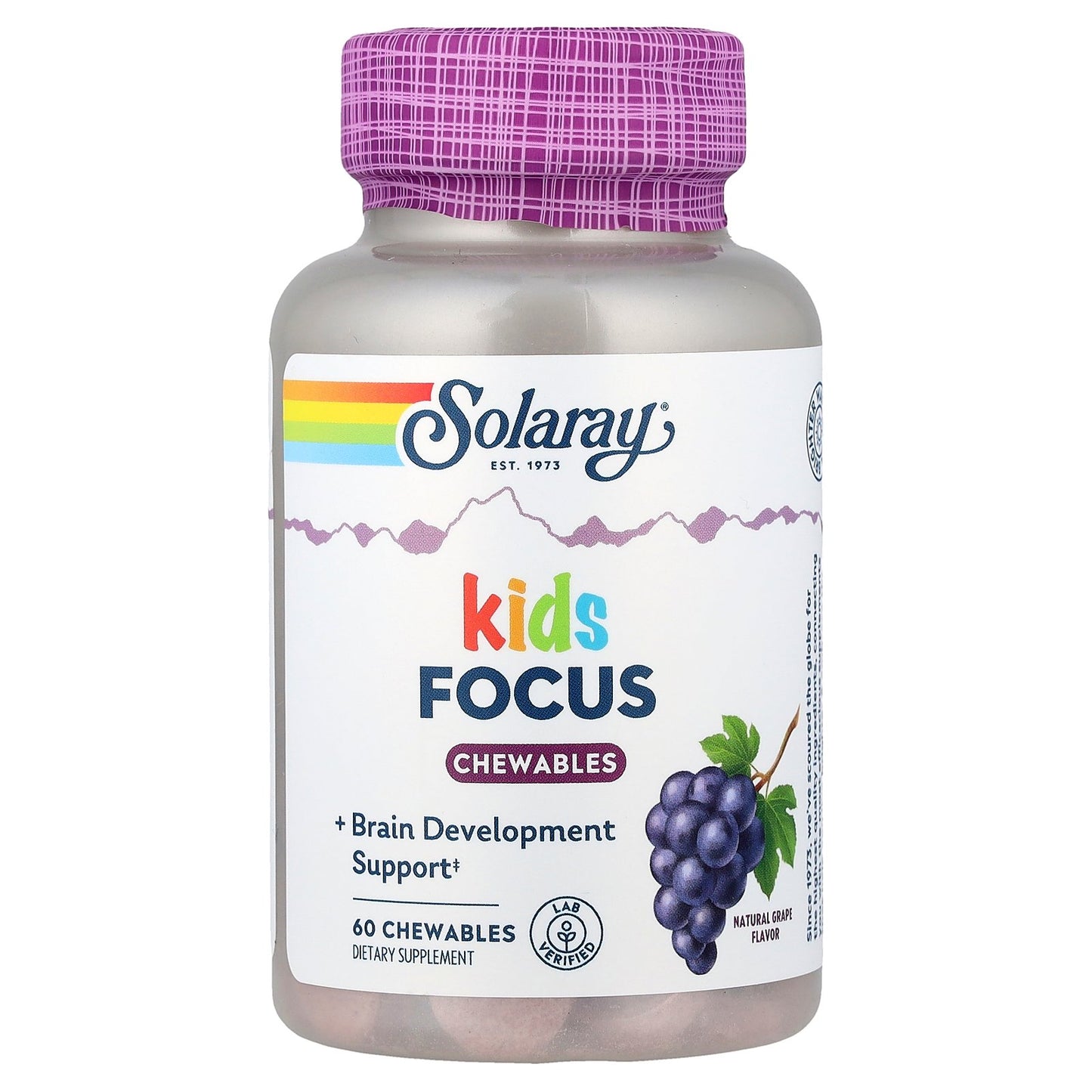 Solaray, Kids Focus Chewables, Natural Grape, 60 Chewables