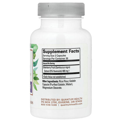 Quantum Health, Elderberry, 60 Capsules (200 mg per Capsule)