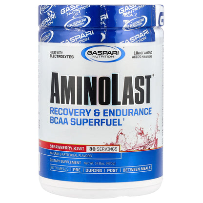 Gaspari Nutrition, Aminolast®, Recovery & Endurance BCAA Superfuel, Strawberry Kiwi, 14.8 oz (420 g)