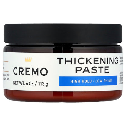 Cremo, Thickening Paste, High Hold, Low Shine, 4 oz (113 g)