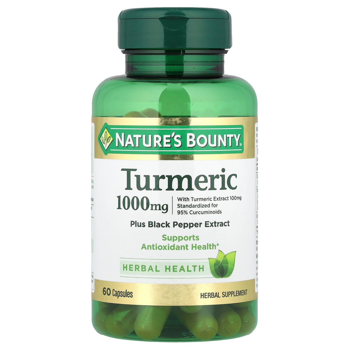 Nature's Bounty, Turmeric Plus Black Pepper Extract, 1,000 mg, 60 Capsules