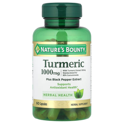 Nature's Bounty, Turmeric Plus Black Pepper Extract, 1,000 mg, 60 Capsules