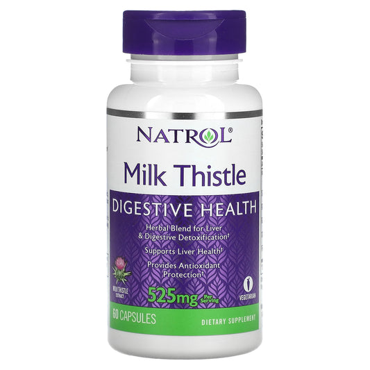 Natrol, Milk Thistle, 525 mg, 60 Capsules (262.5 mg per Capsule)