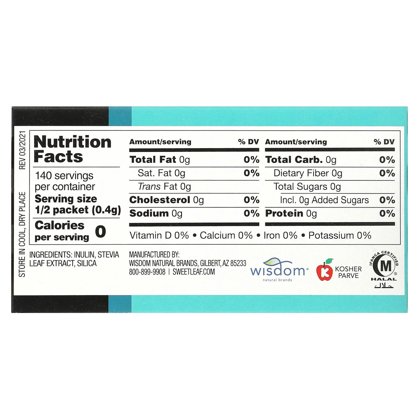 SweetLeaf Stevia, Stevia Sweetener, 70 Packets, 0.028 oz (0.8 g) Each