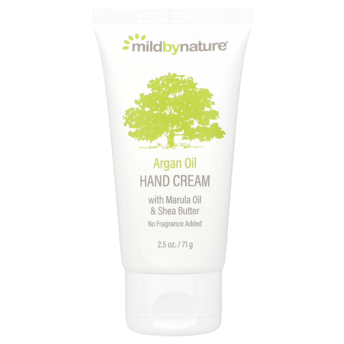 Mild By Nature, Argan Oil Hand Cream with Marula Oil & Coconut Oil plus Shea Butter, Soothing and Unscented, 2.5 oz (71 g)