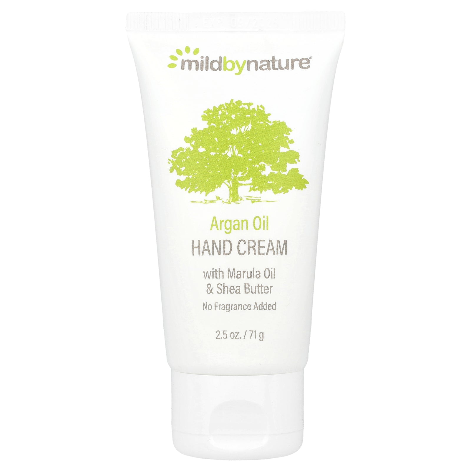 Mild By Nature, Argan Oil Hand Cream with Marula Oil & Coconut Oil plus Shea Butter, Soothing and Unscented, 2.5 oz (71 g)