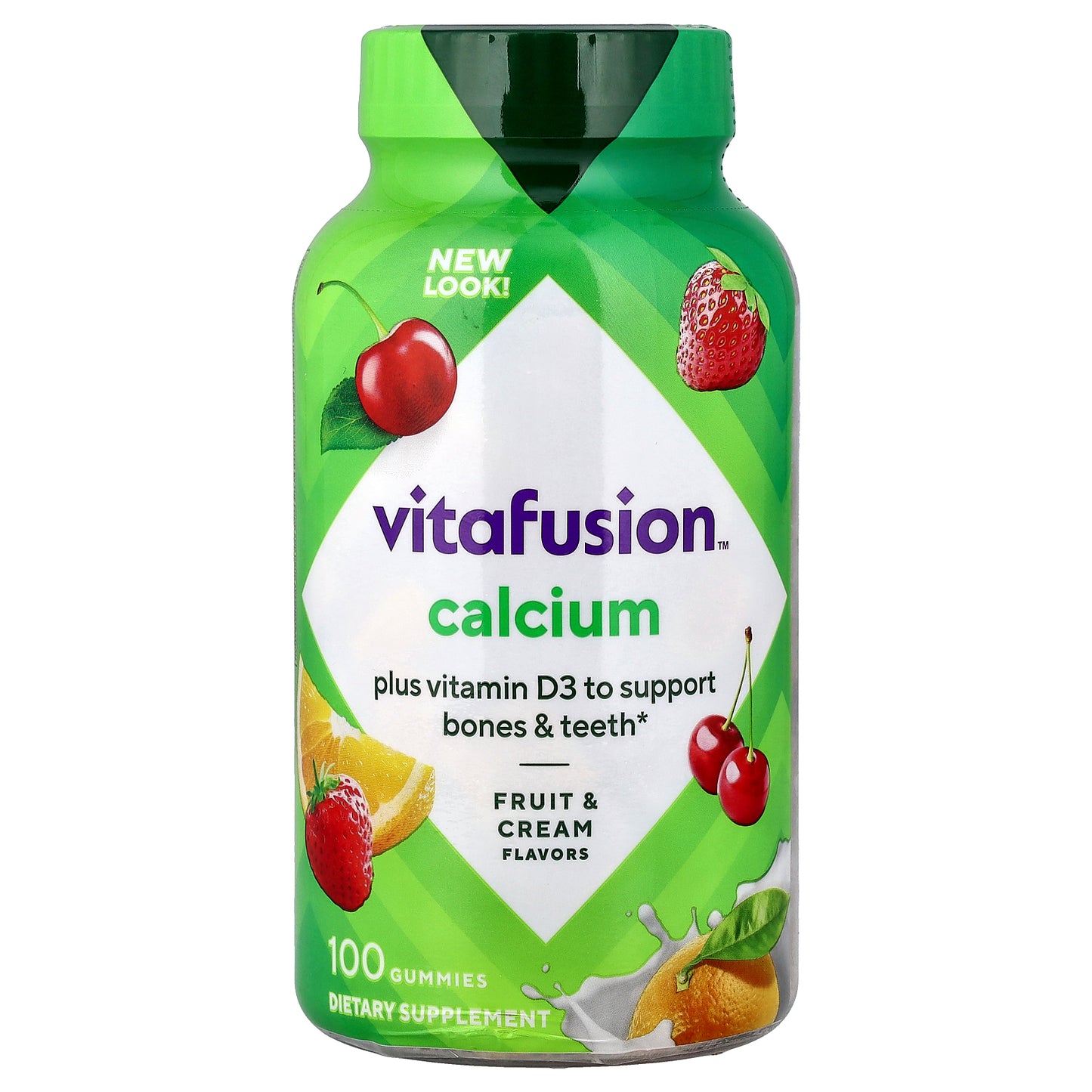 VitaFusion, Calcium Gummies, Fruit & Cream, 100 Gummies