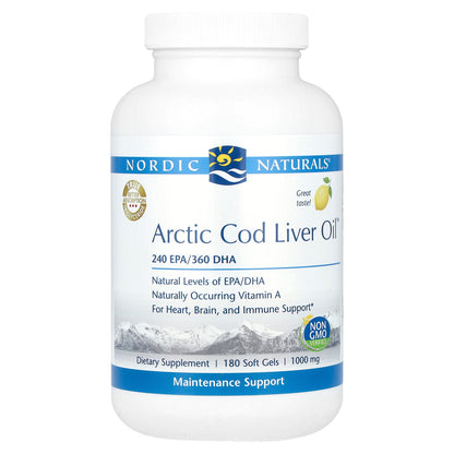 Nordic Naturals, Arctic Cod Liver Oil, Lemon, 180 Soft Gels