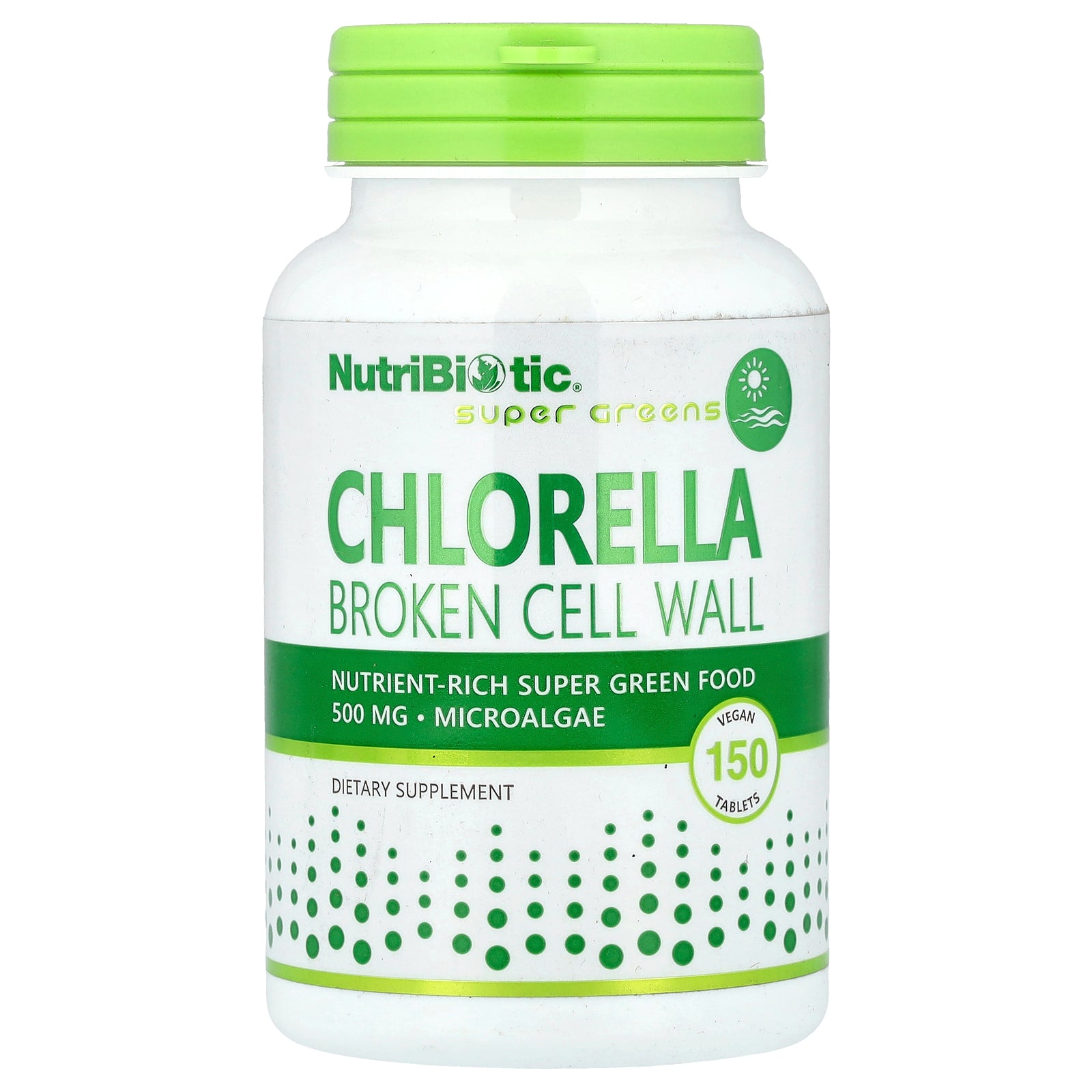 NutriBiotic, Super Greens, Chlorella, 150 Vegan Tablets (500 mg per Tablet)