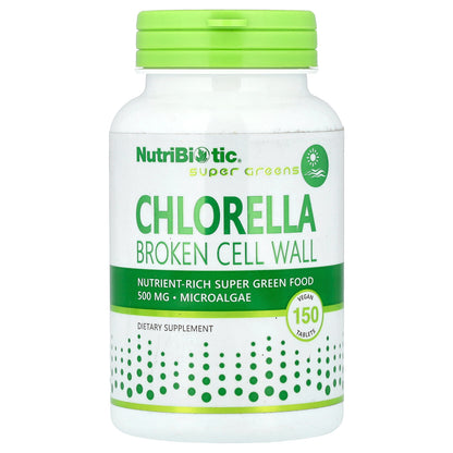 NutriBiotic, Super Greens, Chlorella, 150 Vegan Tablets (500 mg per Tablet)