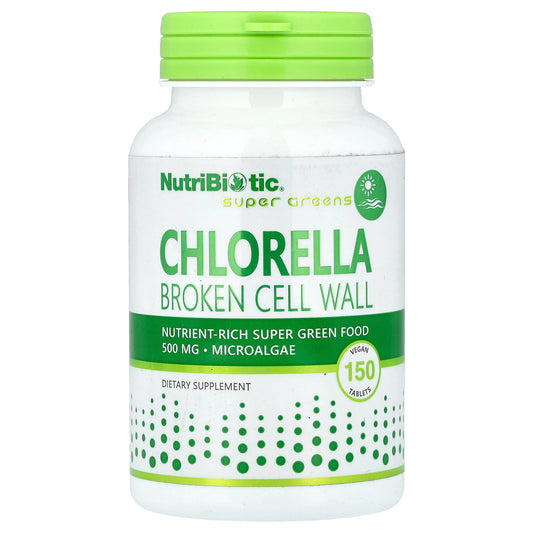 NutriBiotic, Super Greens, Chlorella, 150 Vegan Tablets (500 mg per Tablet)