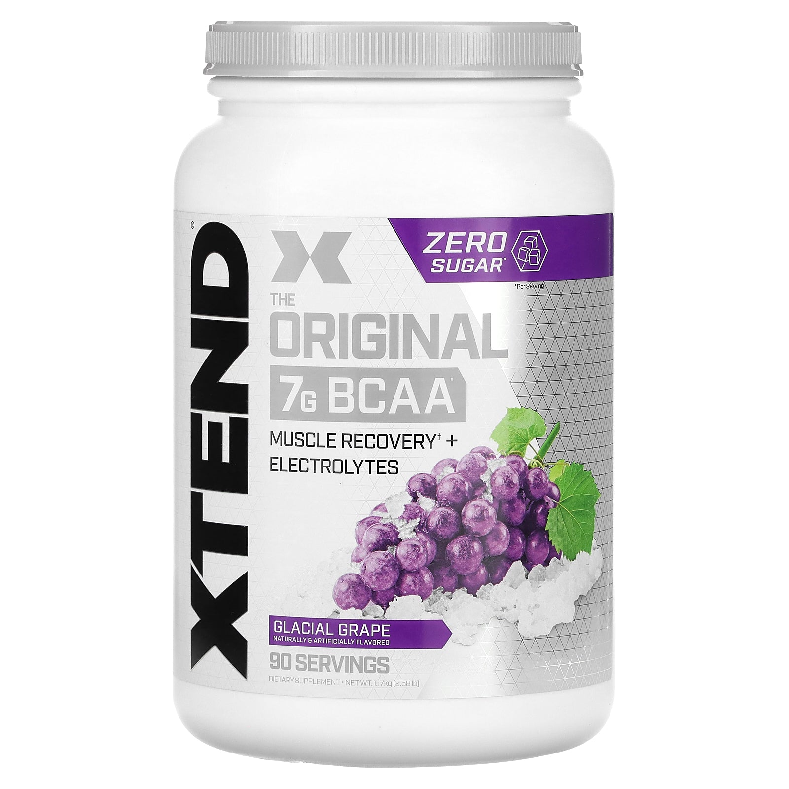 XTEND, 7G BCAA, Glacial Grape, 2.58 lbs (1.17 kg)