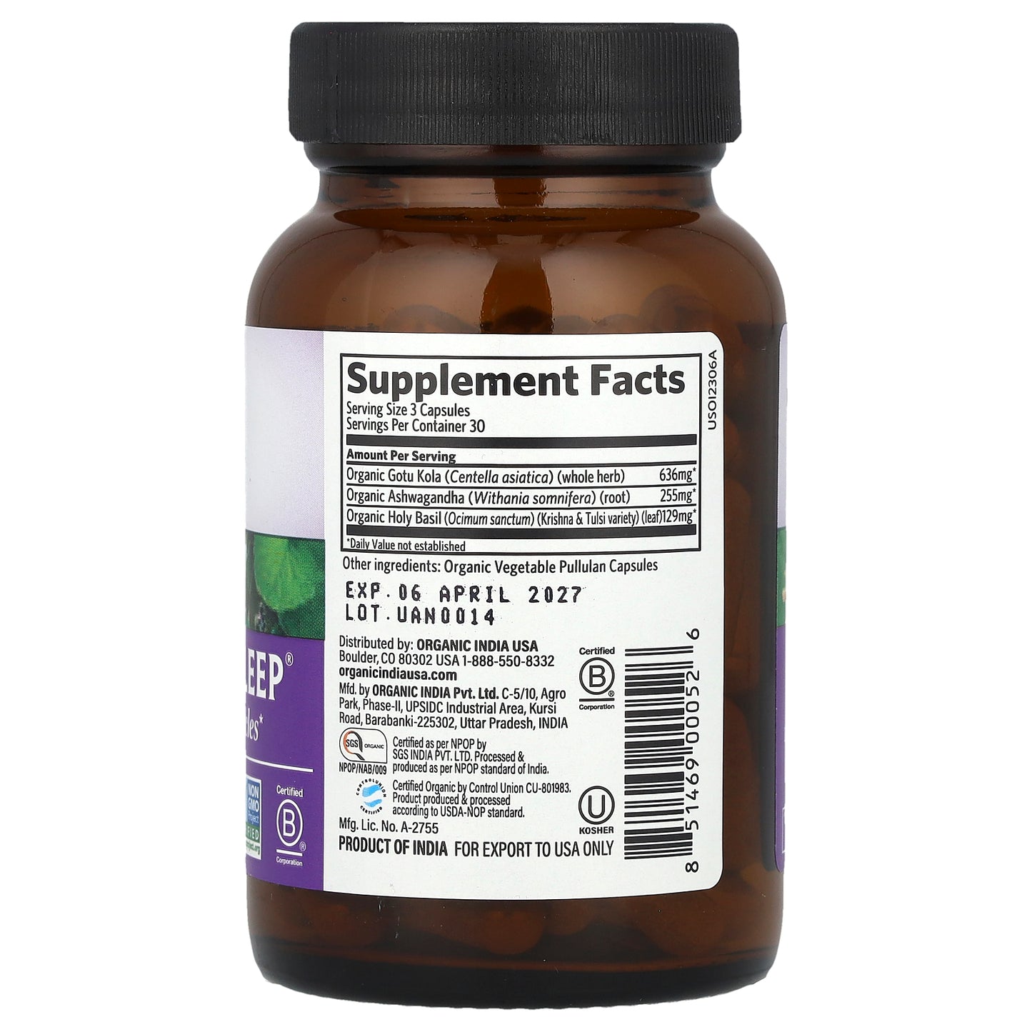 Organic India, Peaceful Sleep®, 90 Vegetarian Caps