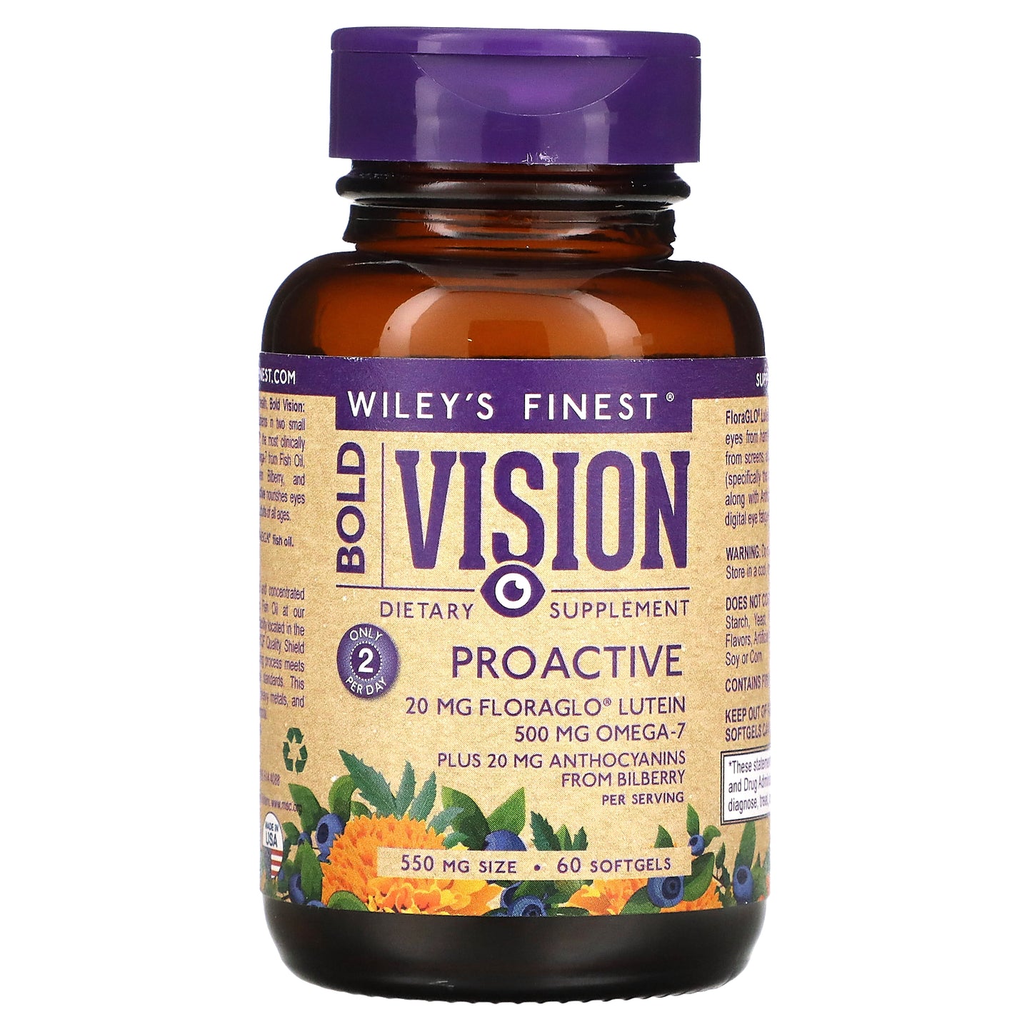 Wiley's Finest, Bold Vision, 60 Softgels