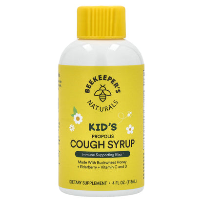 Beekeeper's Naturals, Kid's Propolis Cough Syrup, 4 fl oz (118 ml)