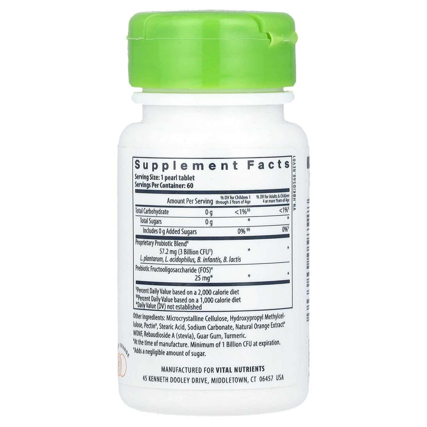 Vital Nutrients, Hyperbiotics®, Pro-Kids® Probiotic, Tangy Orange, 60 Vegan Chewables