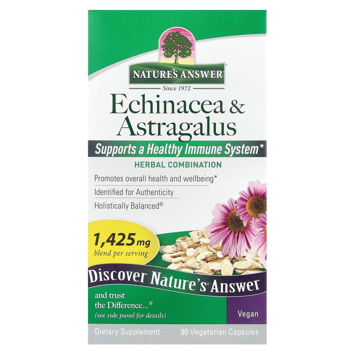 Nature's Answer, Echinacea & Astragalus, 90 Vegetarian Capsules