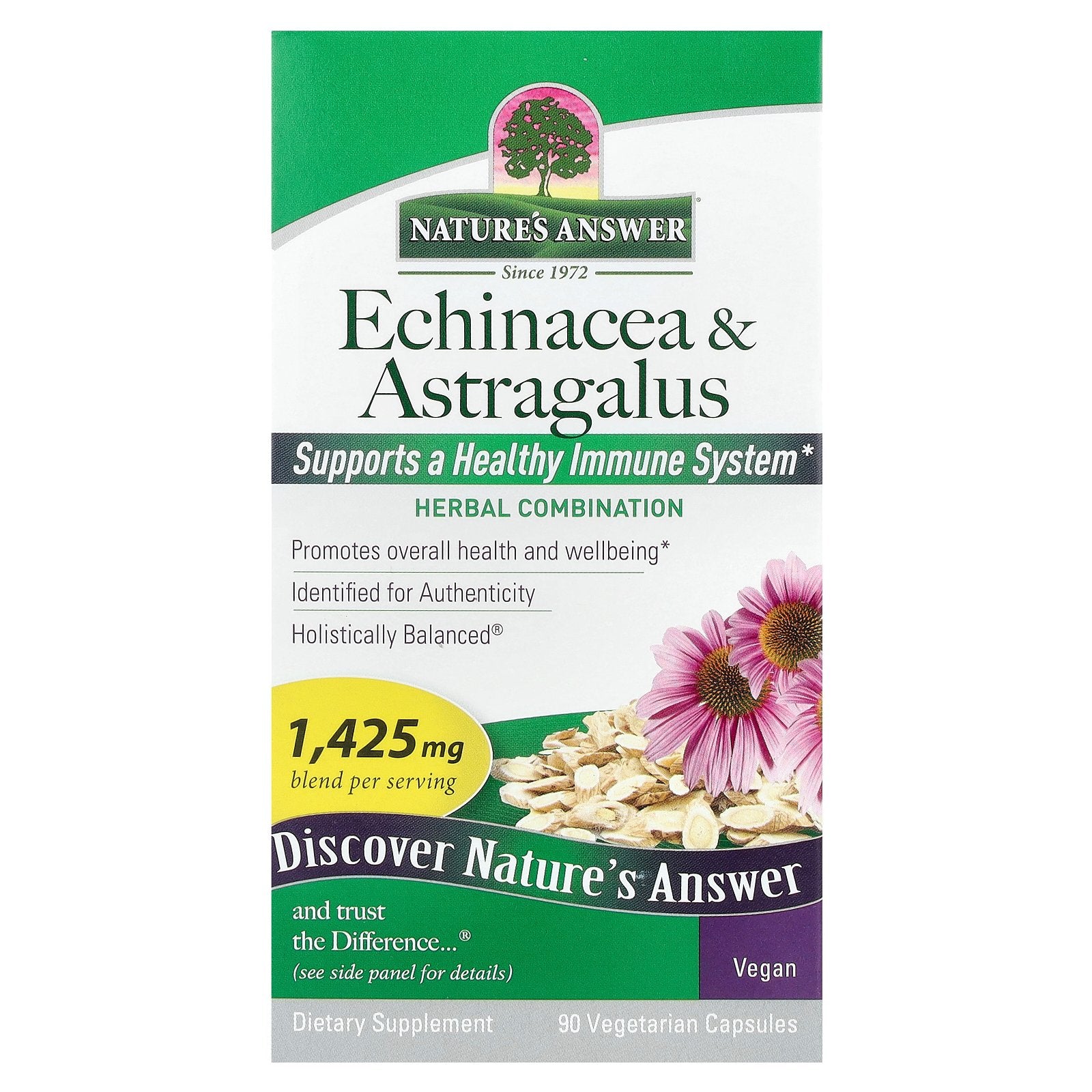 Nature's Answer, Echinacea & Astragalus, 90 Vegetarian Capsules