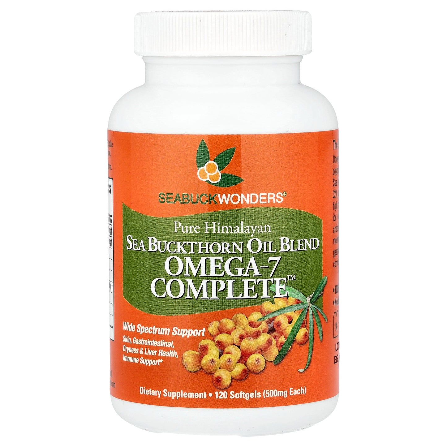 SeaBuckWonders, Pure Himalayan Sea Buckthorn Oil Blend, Omega-7 Complete™, 120 Softgels (500 mg per Softgel)