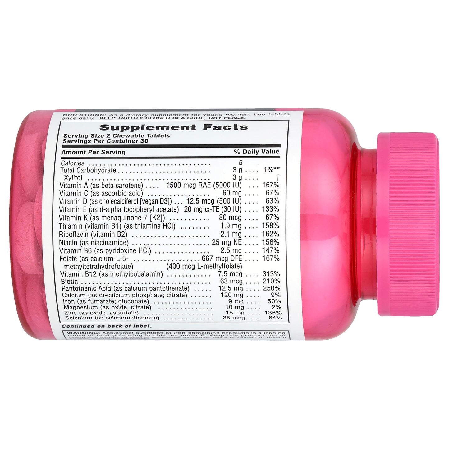 NaturesPlus, Source of Life®, Power Teen® for Her, Sugar Free, Wild Berry, 60 Chewable Tablets