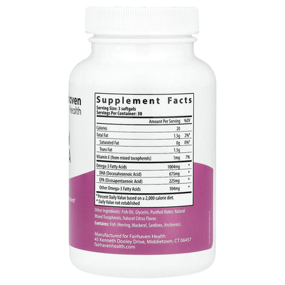 Fairhaven Health, Prenatal DHA + EPA, 90 Softgels