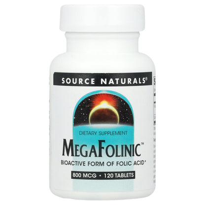 Source Naturals, MegaFolinic™, 800 mcg, 120 Tablets