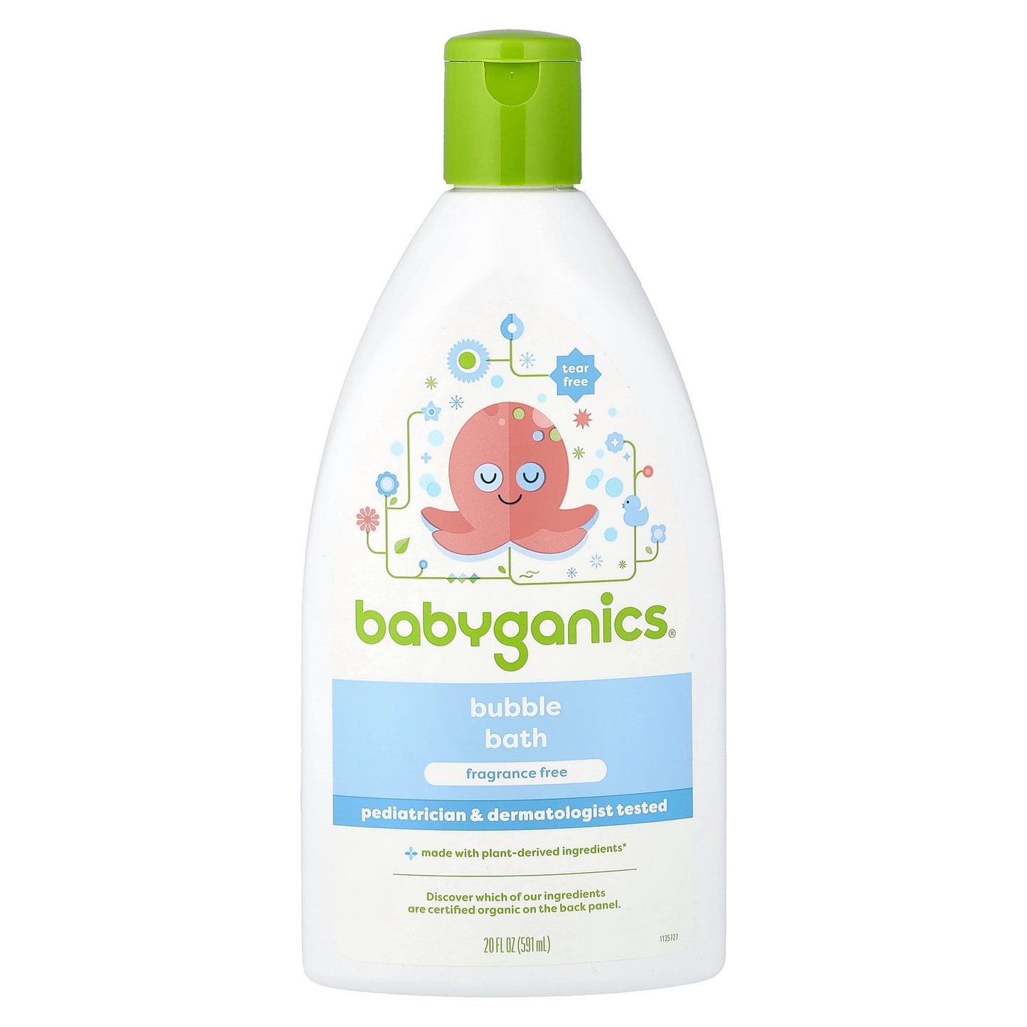 Babyganics, Bubble Bath, Fragrance Free, 20 fl oz (591 ml)